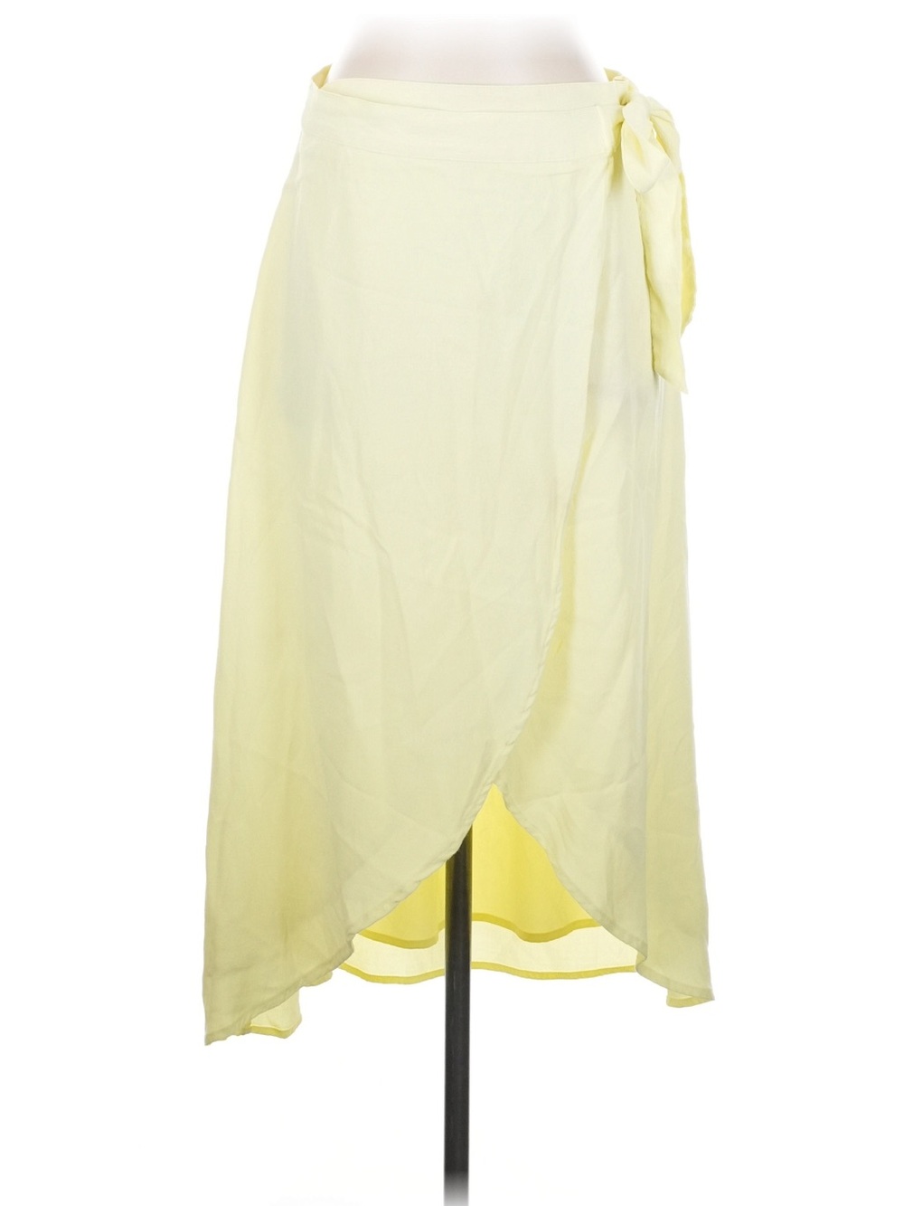 American Eagle Outfitters Pale Yellow Wrap Midi Skirt